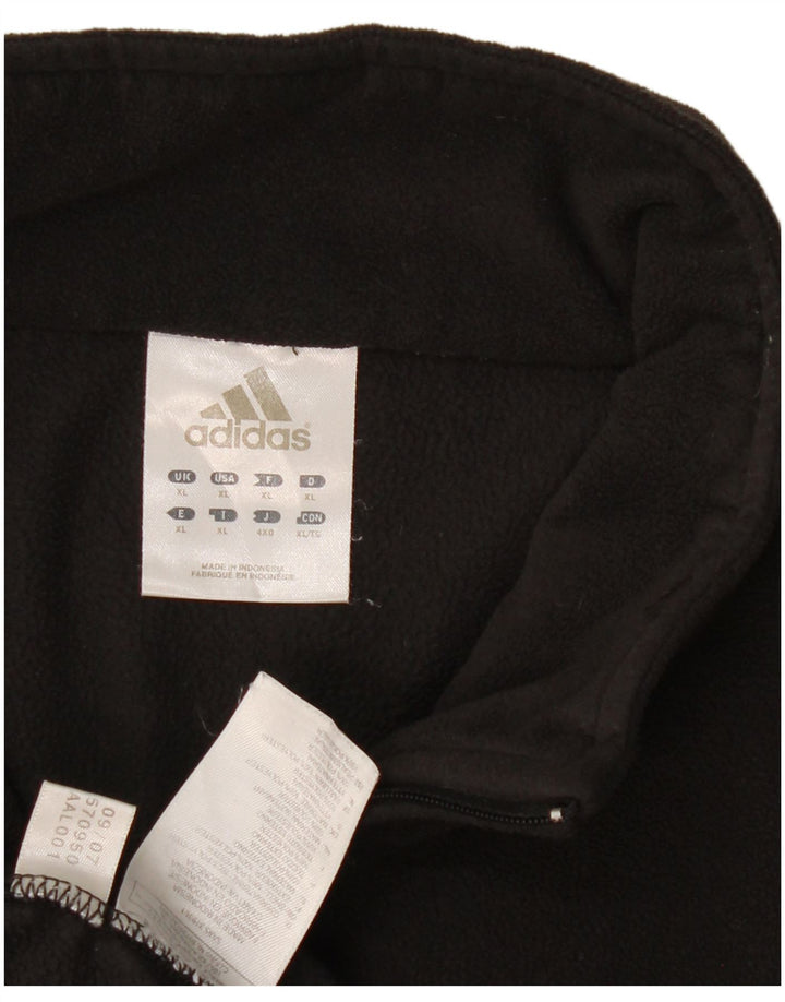 Maglione in pile Adidas da uomo con zip e collo XL in poliestere nero