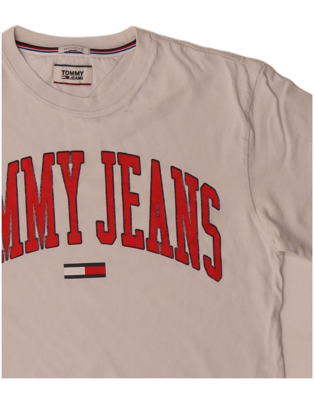 T-shirt grafica da uomo con vestibilità regolare Tommy Hilfiger Top in cotone bianco medio