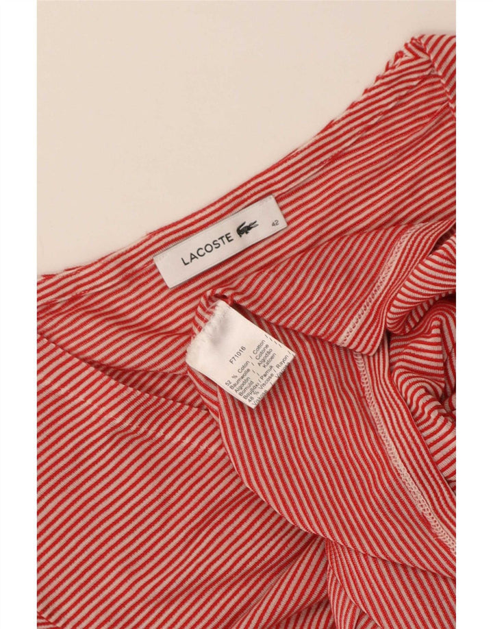 T-shirt da donna Lacoste IT 42 Large rossa in cotone