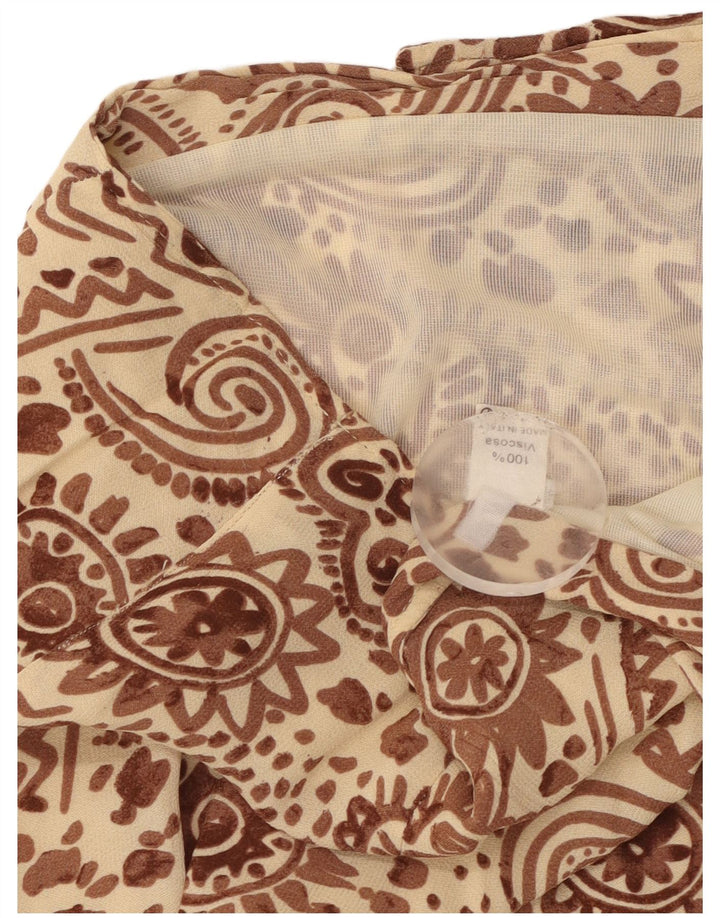 Gonna dritta da donna vintage W32 grande in viscosa Paisley beige