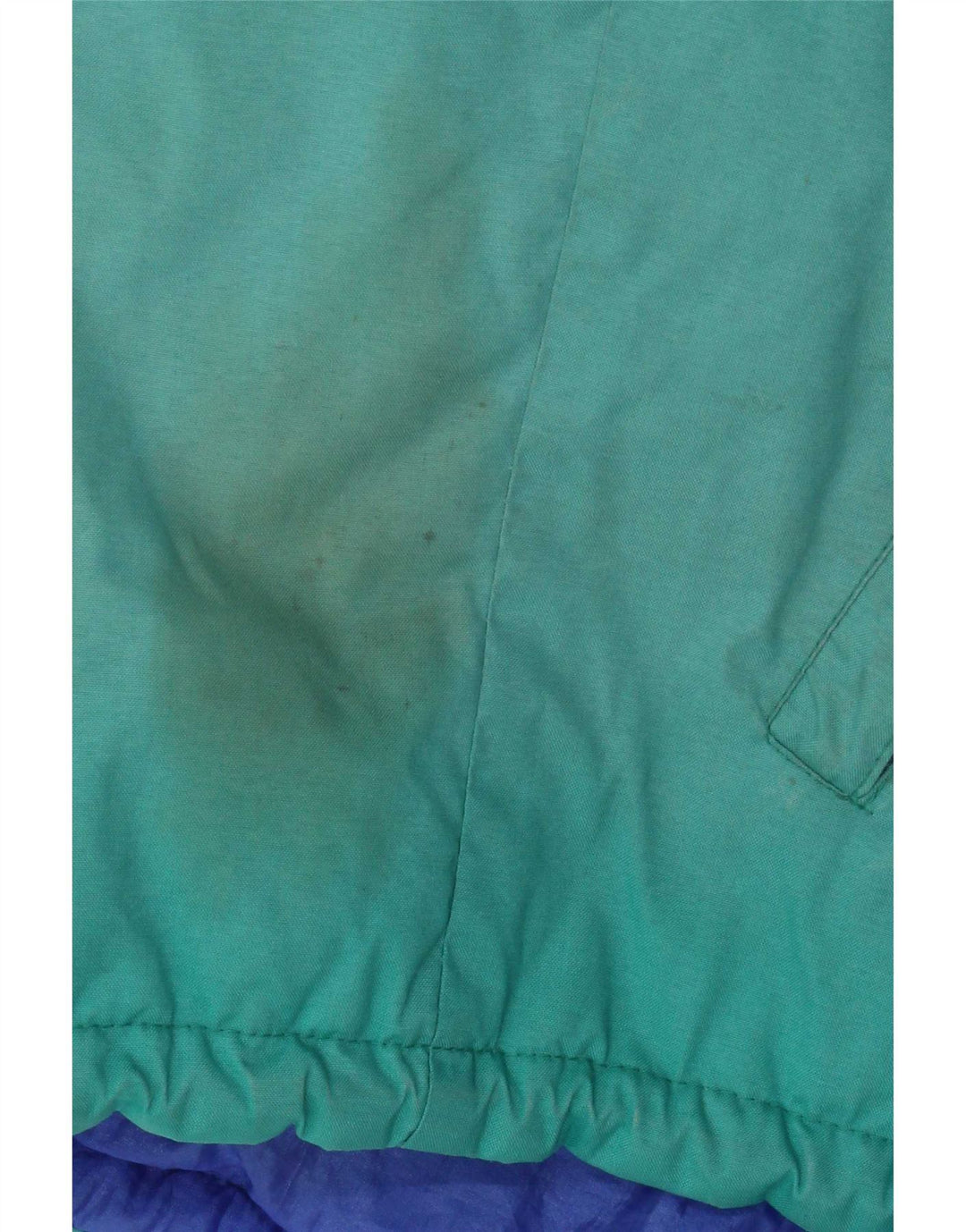 Giacca da sci oversize con cappuccio vintage da uomo IT 46 Small Green Colourblock