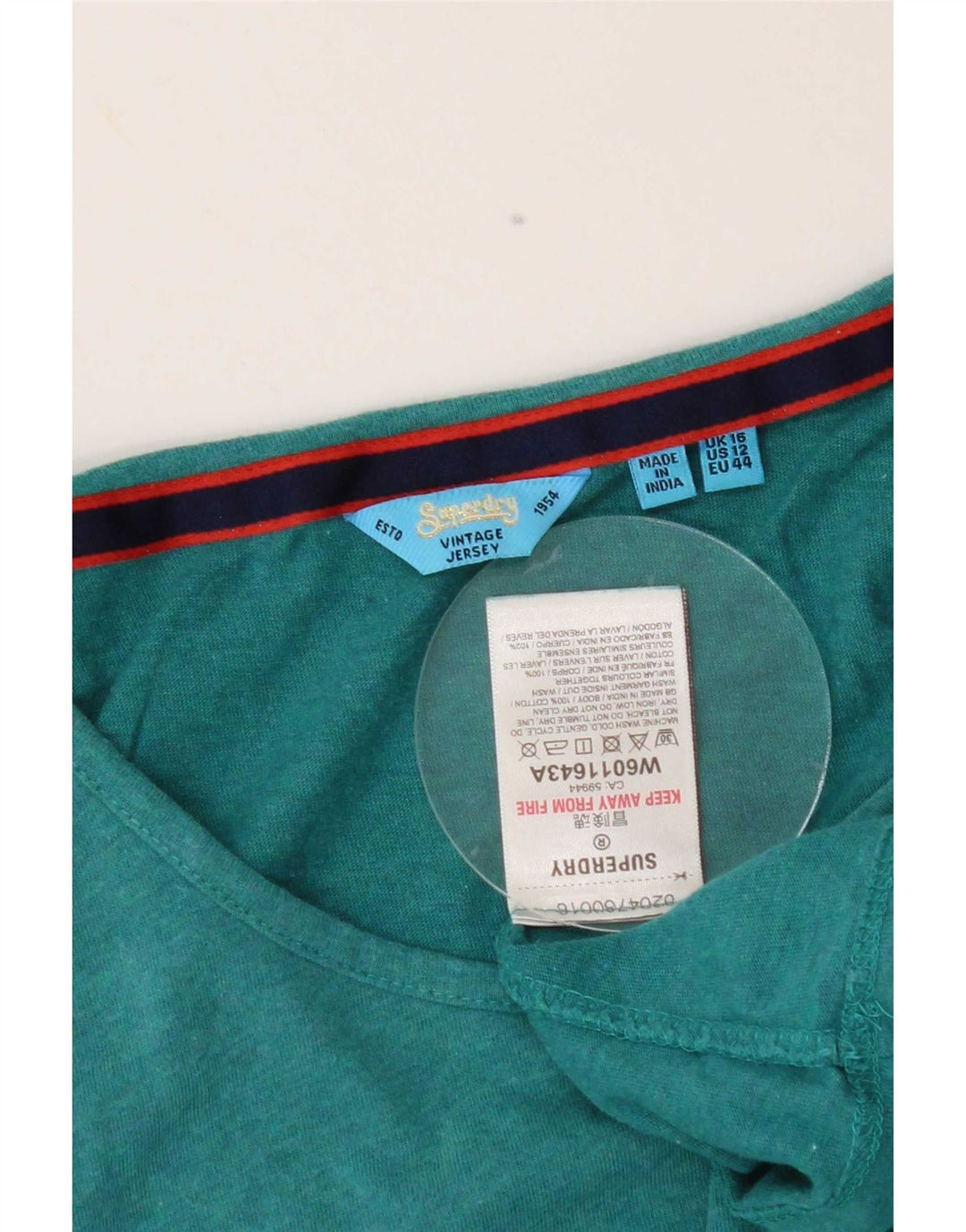 Canotta da donna Superdry UK 16 grande cotone verde