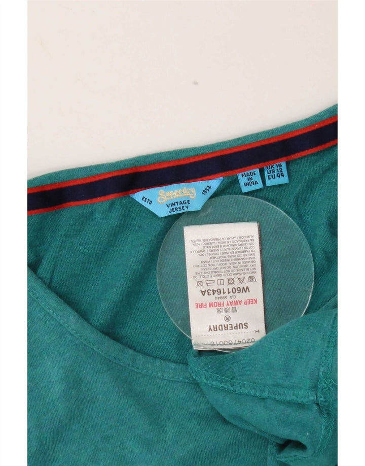 Canotta da donna Superdry UK 16 grande cotone verde
