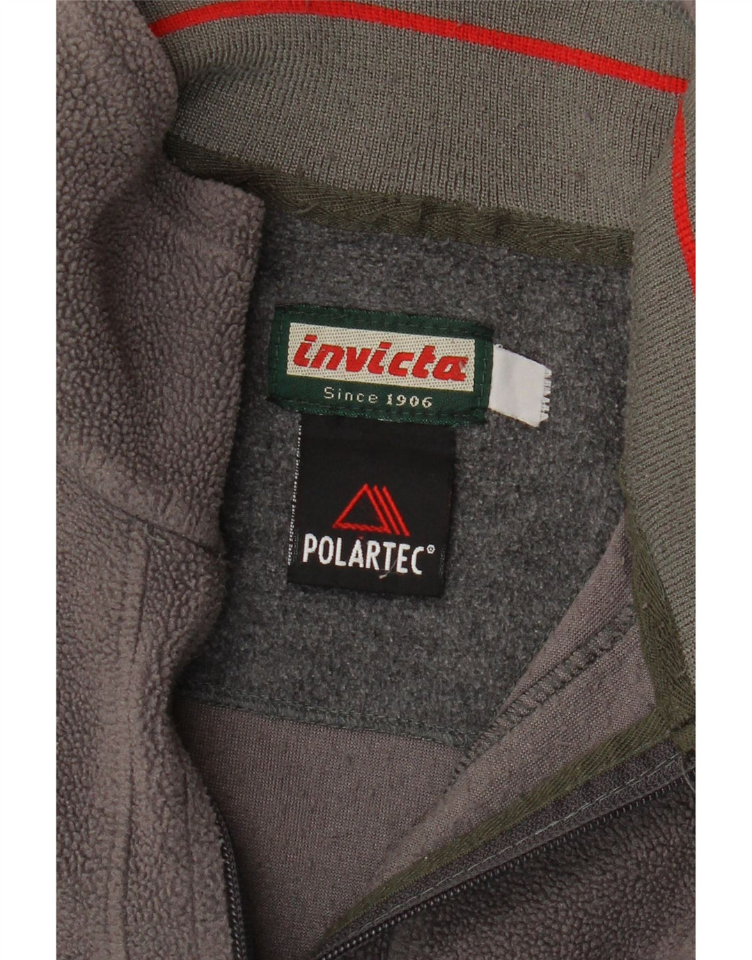 Maglione in pile da uomo Invicta Polartec con zip e collo grande grigio