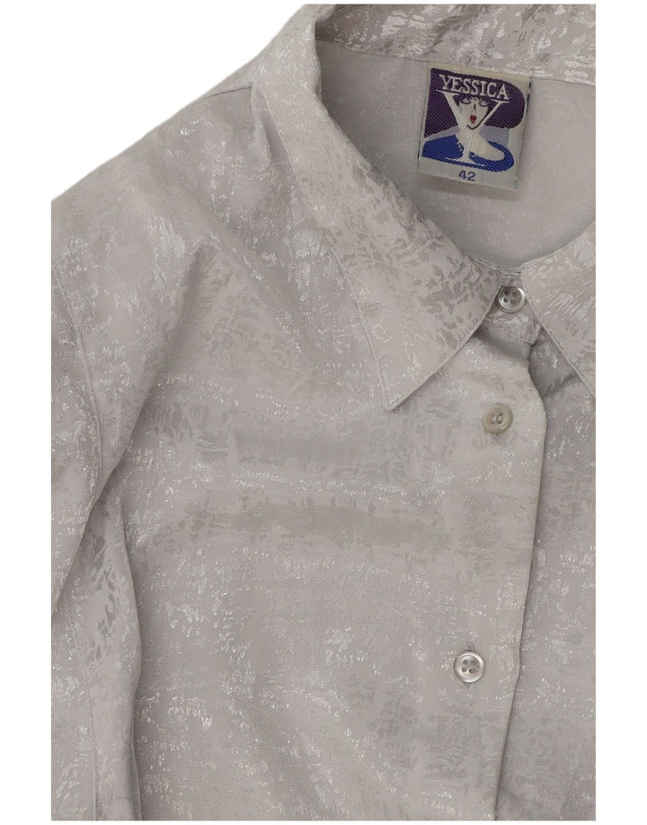 YESSICA Camicetta da donna con cravatta sul davanti EU 42 Large Grigio Poliestere