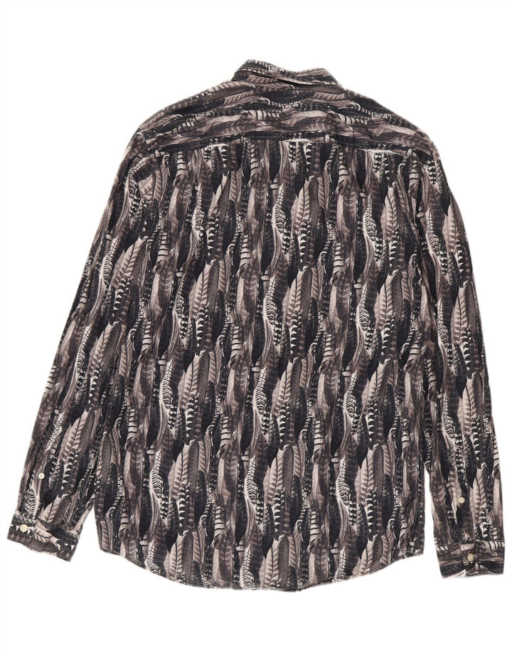 Camicia da uomo con motivo astratto Jack Wills in cotone grigio medio
