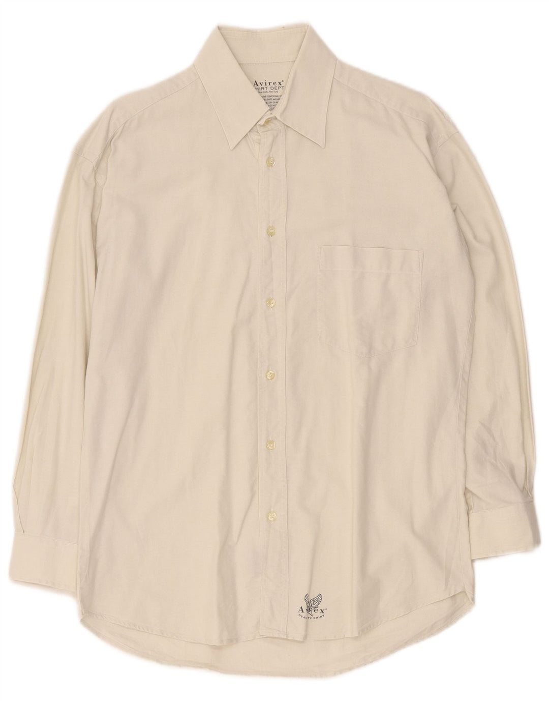Camicia da uomo Avirex Large in cotone bianco sporco