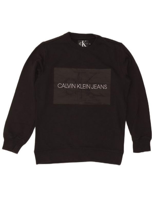 Calvin Klein Jeans Felpa grafica da uomo Maglione piccolo cotone nero