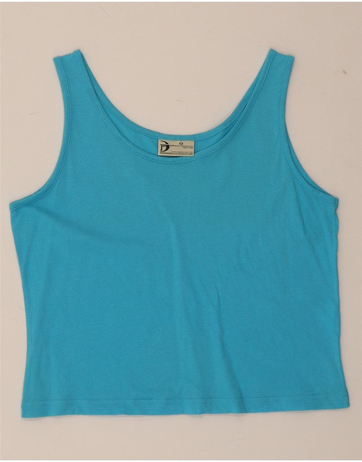 SERGIO TACCHINI Womens Crop Cami Top UK 18 XL Blue Cotton Vintage Sergio Tacchini and Second-Hand Sergio Tacchini from Messina Hembry 