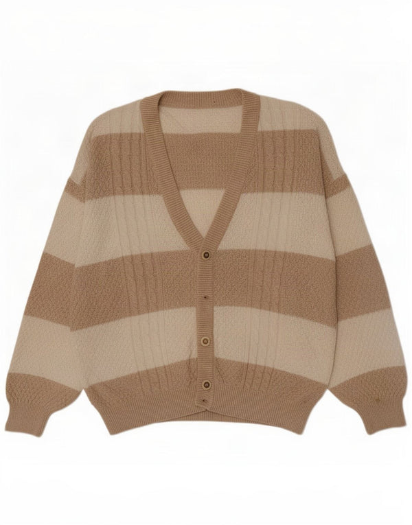 Maglione Cardigan Uomo Il Granchio Cotone a Righe Grandi Beige
