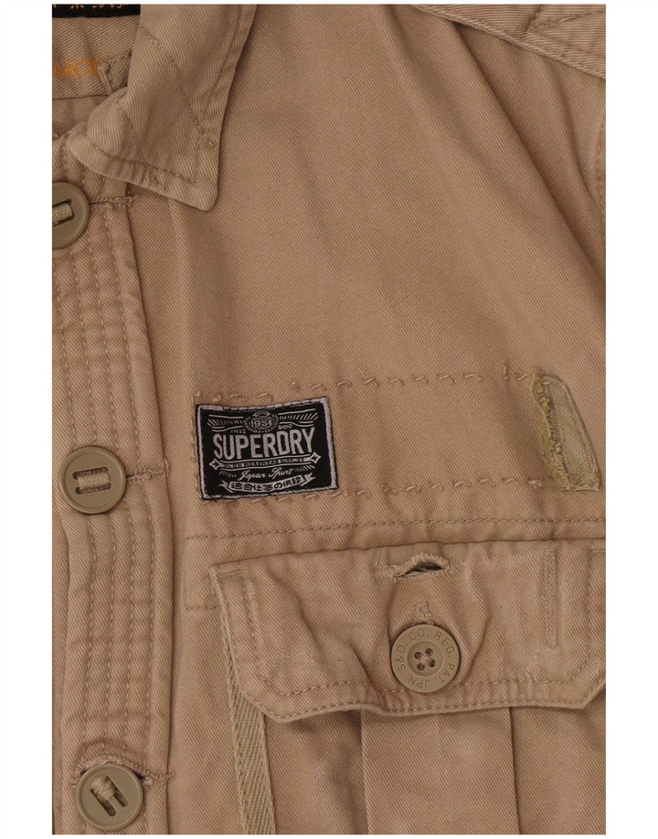 Camicia militare da uomo Superdry grande in cotone beige
