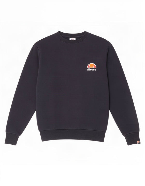 Felpa da donna Ellesse Jumper UK 12 Medium Navy Blue Cotton Retro