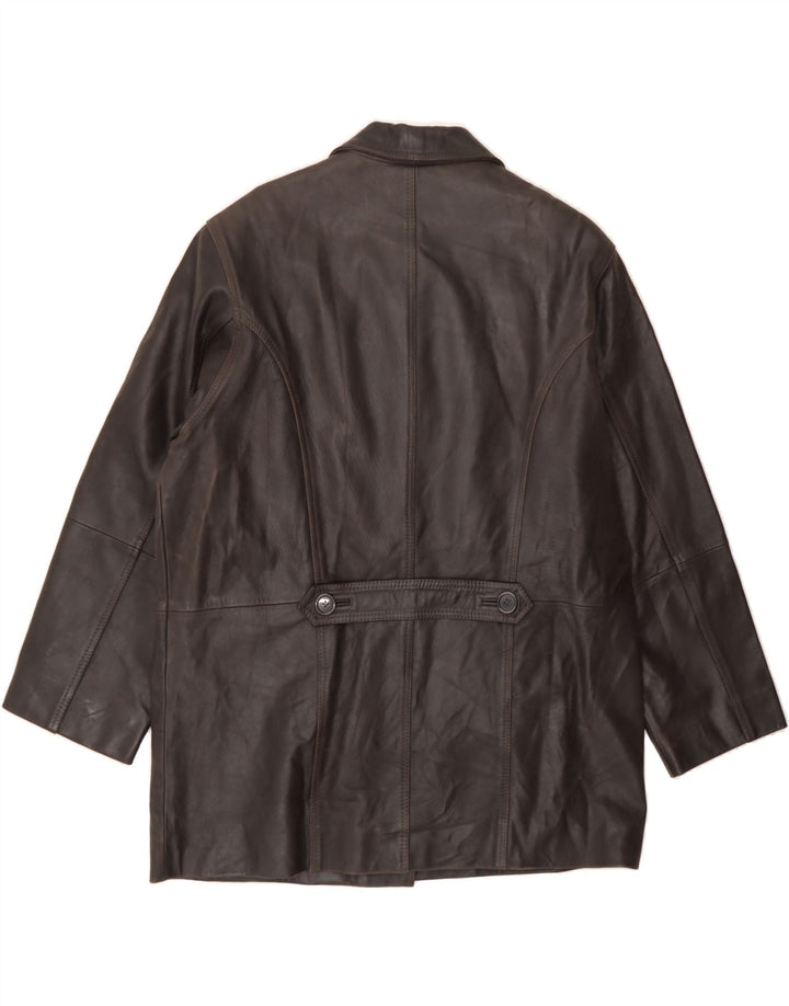 HELLINE Womens Leather Coat UK 18 XL Brown Leather Vintage HELLINE and Second-Hand HELLINE from Messina Hembry 