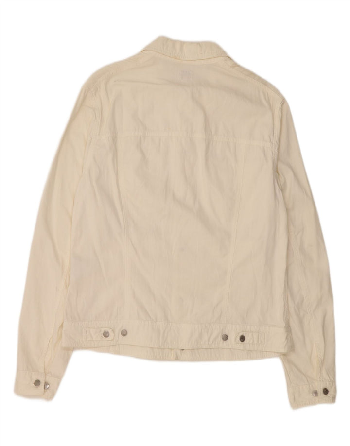 CALVIN KLEIN Giacca di jeans da uomo UK 38 Cotone bianco medio