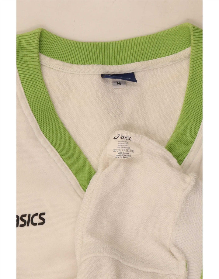 Asics Canottiera da uomo, cotone bianco medio