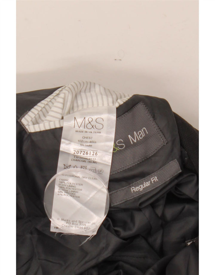 Giacca blazer da uomo Marks & Spencer vestibilità regolare a 2 bottoni UK 40 grande grigia