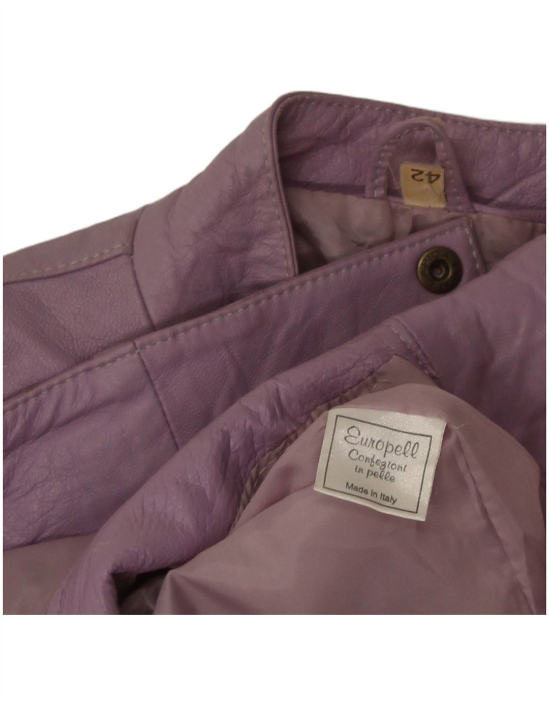 Giacca bomber da donna vintage in pelle IT 42 in pelle viola media