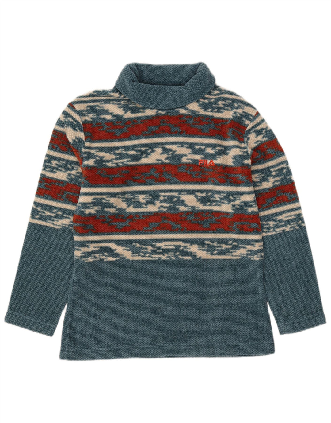 Maglione maglione collo alto da donna Fila IT 44 blu medio a righe