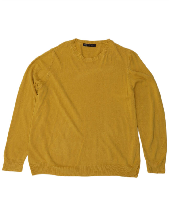 MARKS & SPENCER Maglione girocollo da donna UK 18 XL Acrilico giallo