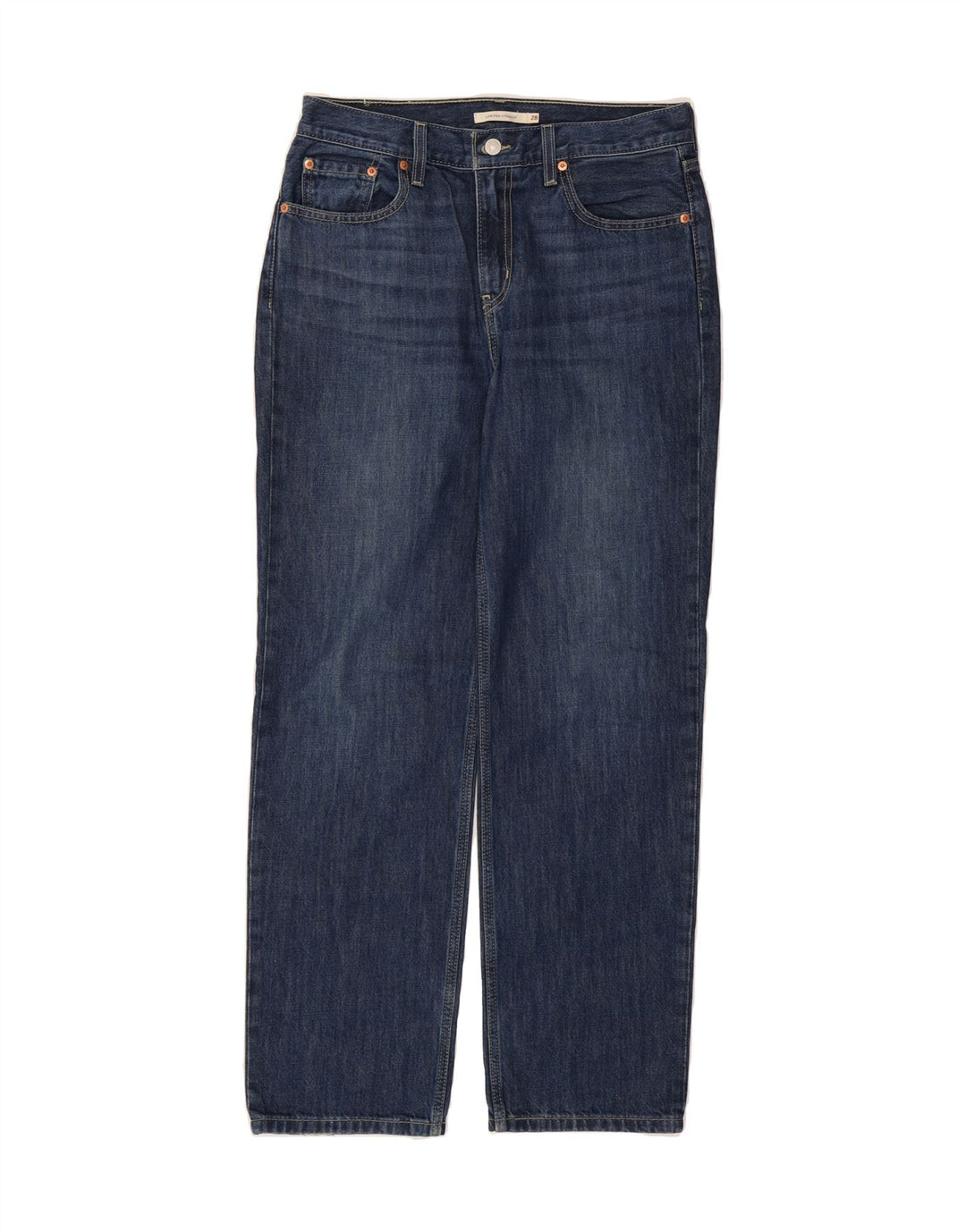 LEVI'S Womens Low Straight Jeans W28 L32 Navy Blue Cotton Vintage Levi's and Second-Hand Levi's from Messina Hembry 