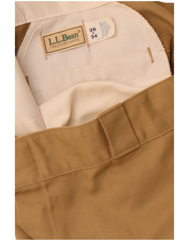 Pantaloni chino dritti da uomo L.L.BEAN W38 L34 Poliestere beige
