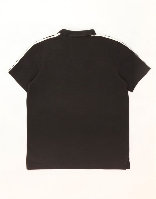 Polo Adidas da uomo grande in cotone nero