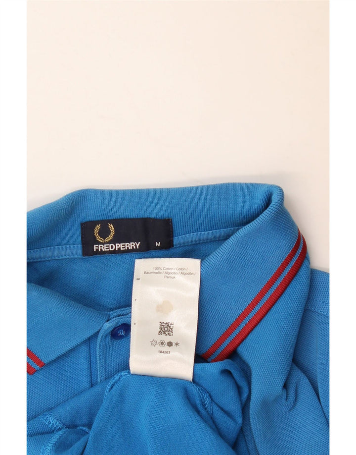 Polo da uomo Fred Perry in cotone a righe blu medio