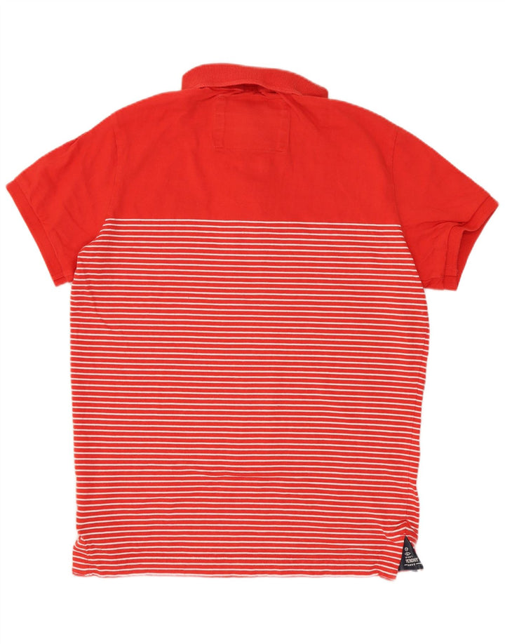 Polo da uomo Superdry in cotone a righe rosse medie