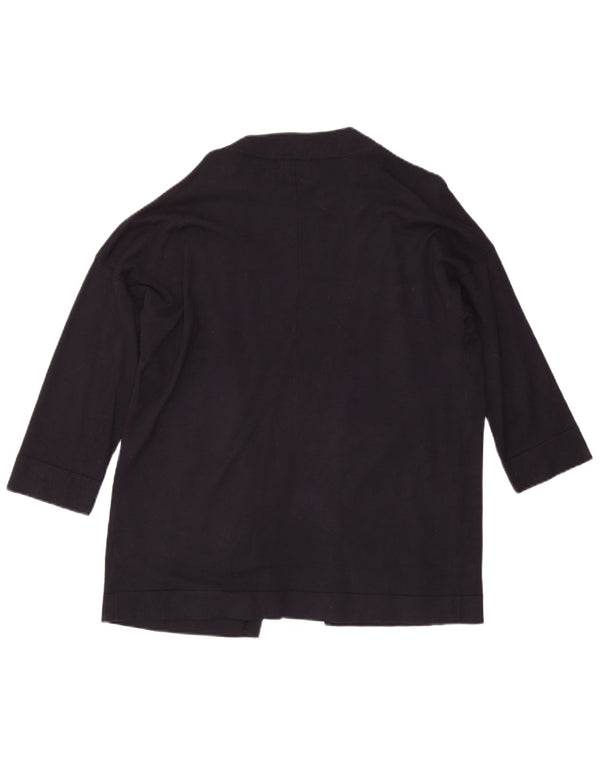 Maglione cardigan aperto con maniche a 3/4 Zara da donna UK 16 grande blu navy