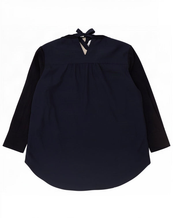 Top da donna Ralph Lauren manica 3/4 UK 16 grande cotone blu navy