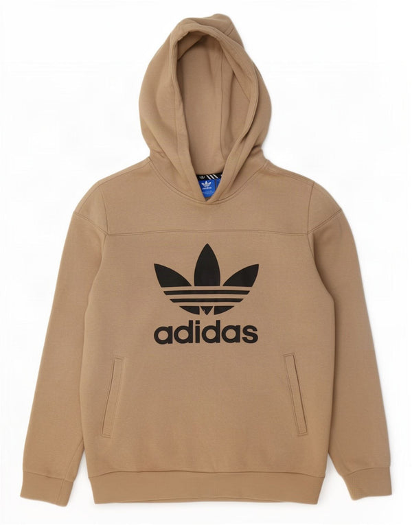 Felpa con cappuccio grafica Adidas da ragazzo 15-16 anni in cotone beige