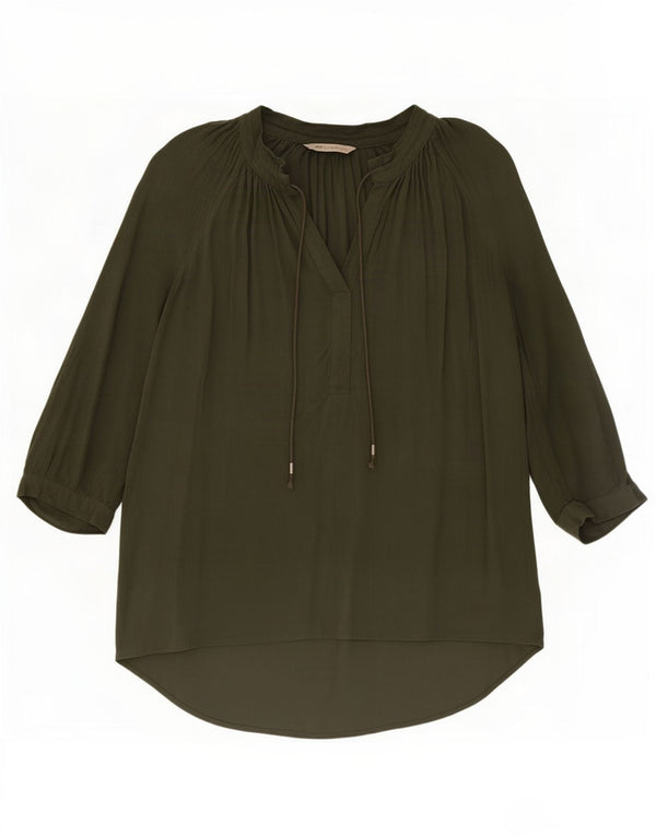 Top tunica manica 3/4 da donna Marks & Spencer UK 8 Small verde viscosa