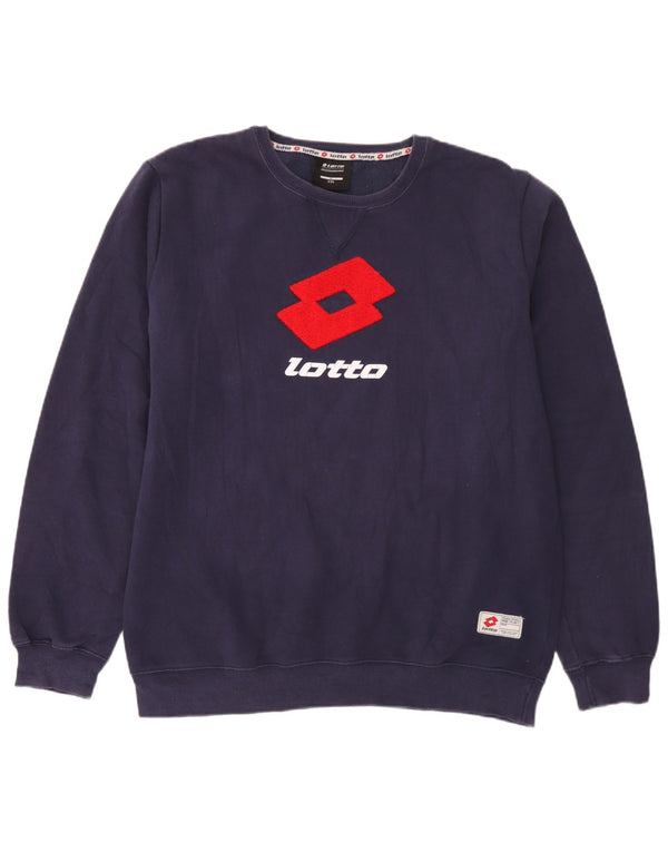 Felpa grafica da uomo Lotto Maglione 2XL Cotone blu navy