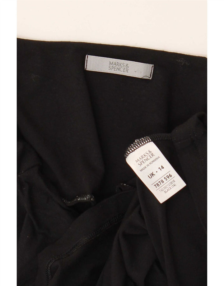 Canottiera corta Marks & Spencer da donna UK 14 viscosa nera media