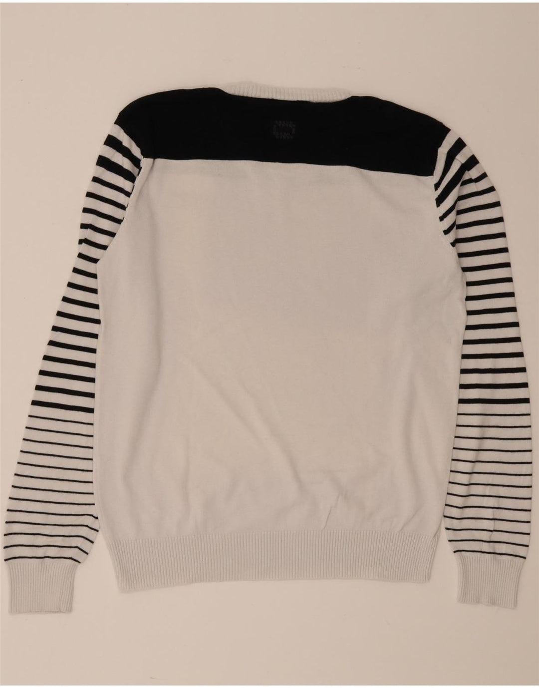 Jack & Jones Maglione da uomo con scollo a V grande blocco colore bianco