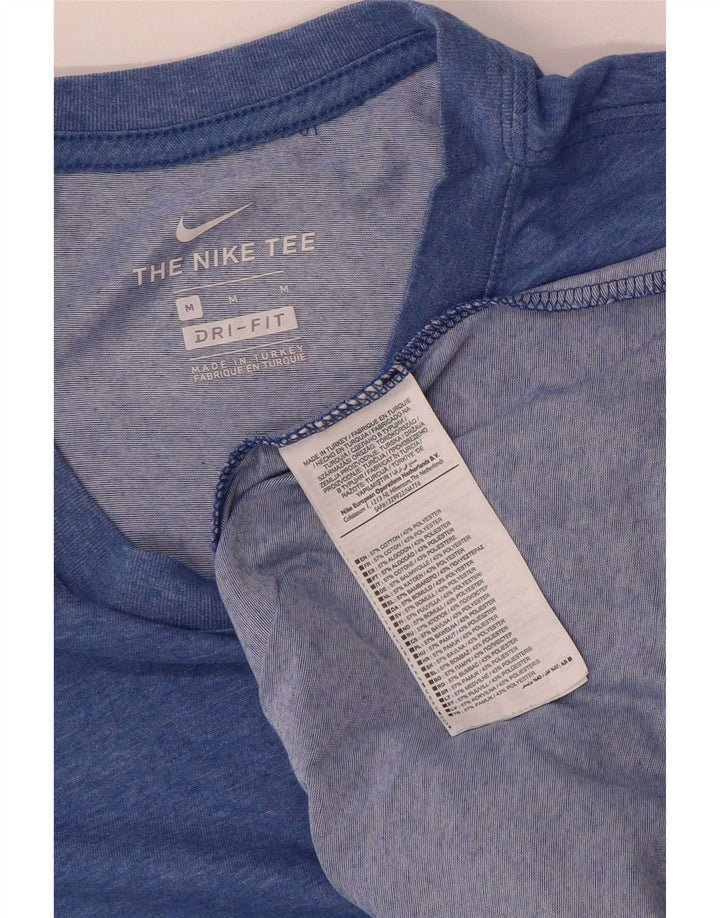 T-shirt Nike Dri Fit da uomo in cotone mélange blu medio