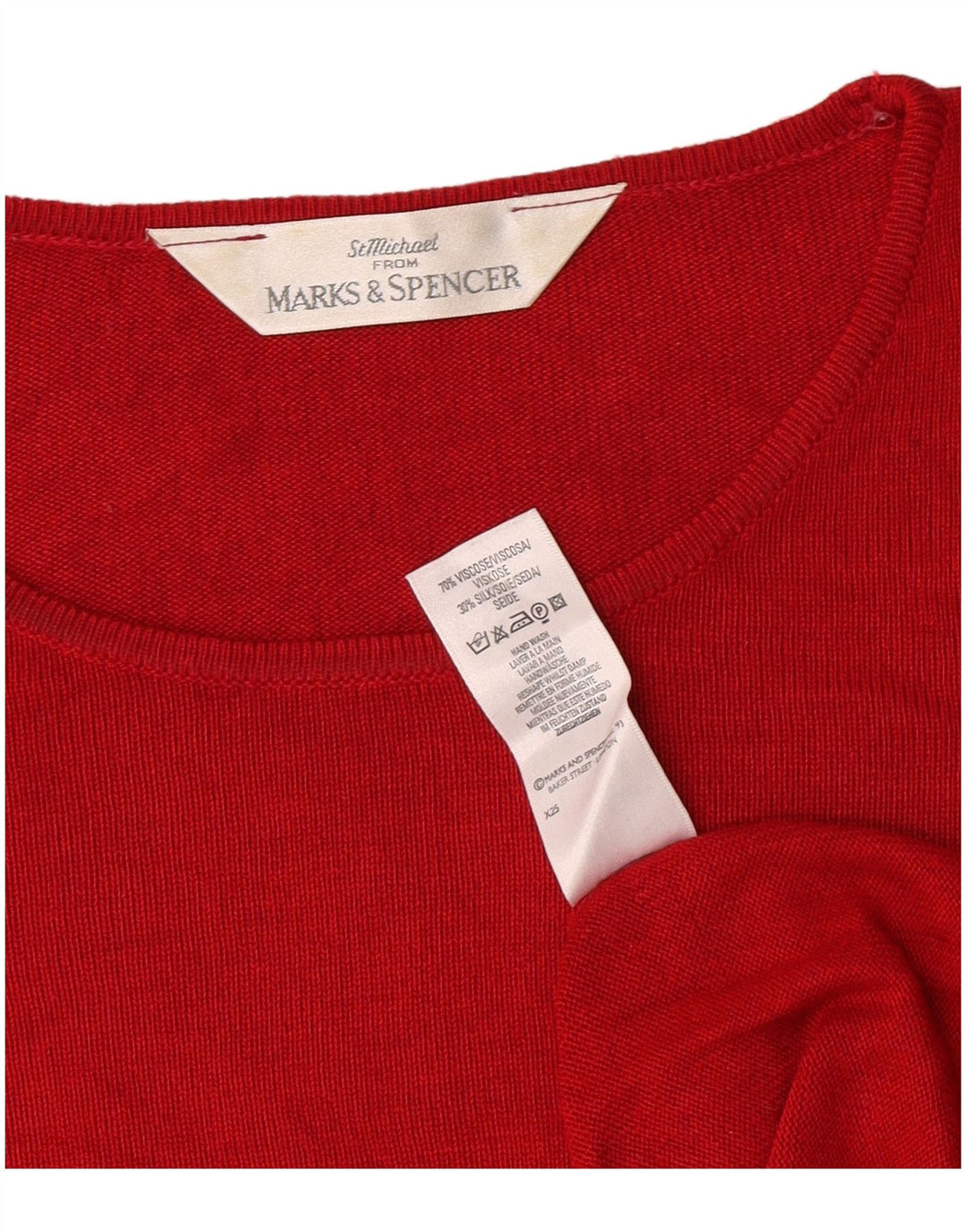 T-shirt da donna Marks & Spencer Top UK 14 Large rossa in viscosa