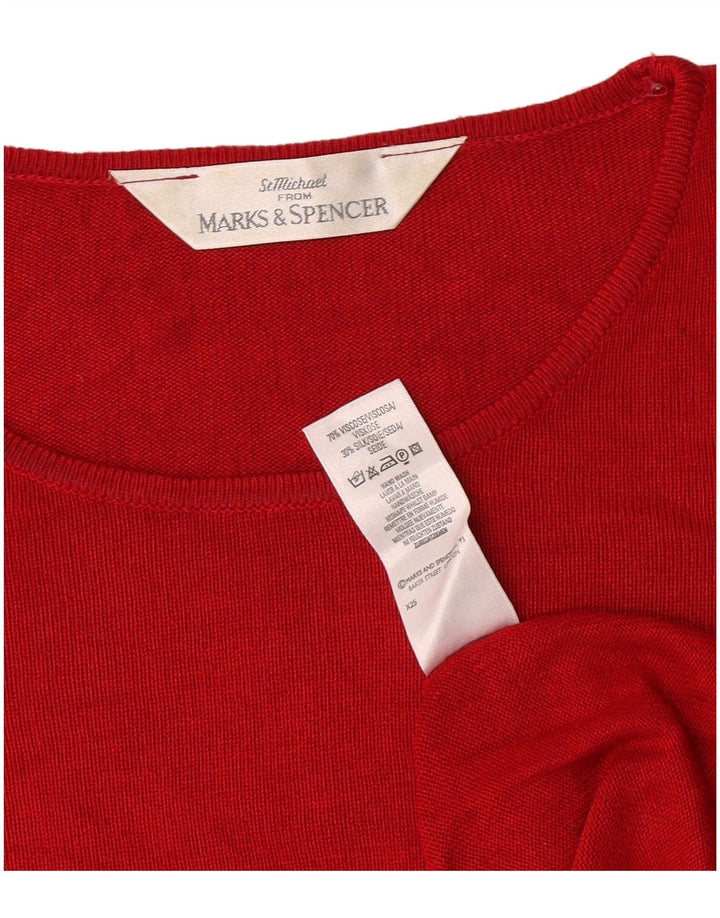 T-shirt da donna Marks & Spencer Top UK 14 Large rossa in viscosa