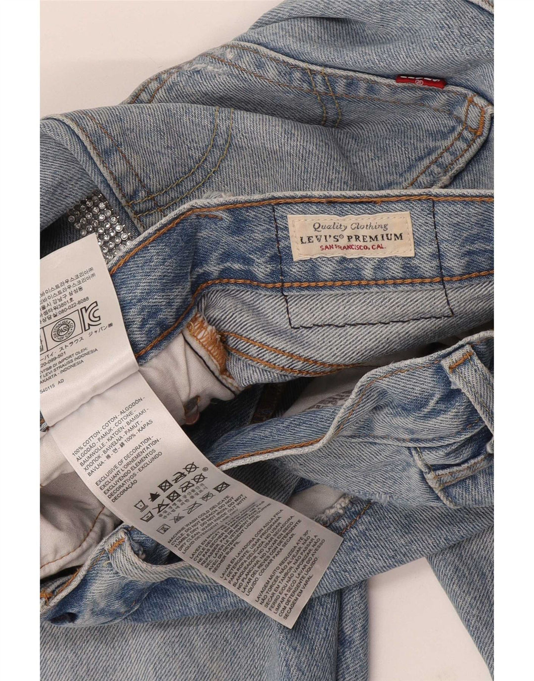 Jeans dritti effetto vissuto Levi's 501 da donna W29 L28 in cotone blu