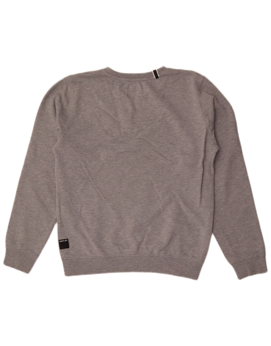 Replay Felpa con grafica da uomo Maglione in cotone chiazzato grigio medio