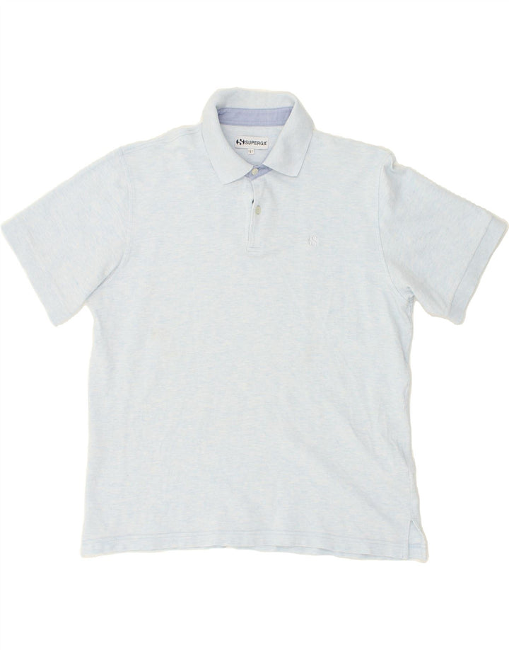 SUPERGA Mens Polo Shirt Large Blue Cotton Vintage Superga and Second-Hand Superga from Messina Hembry 