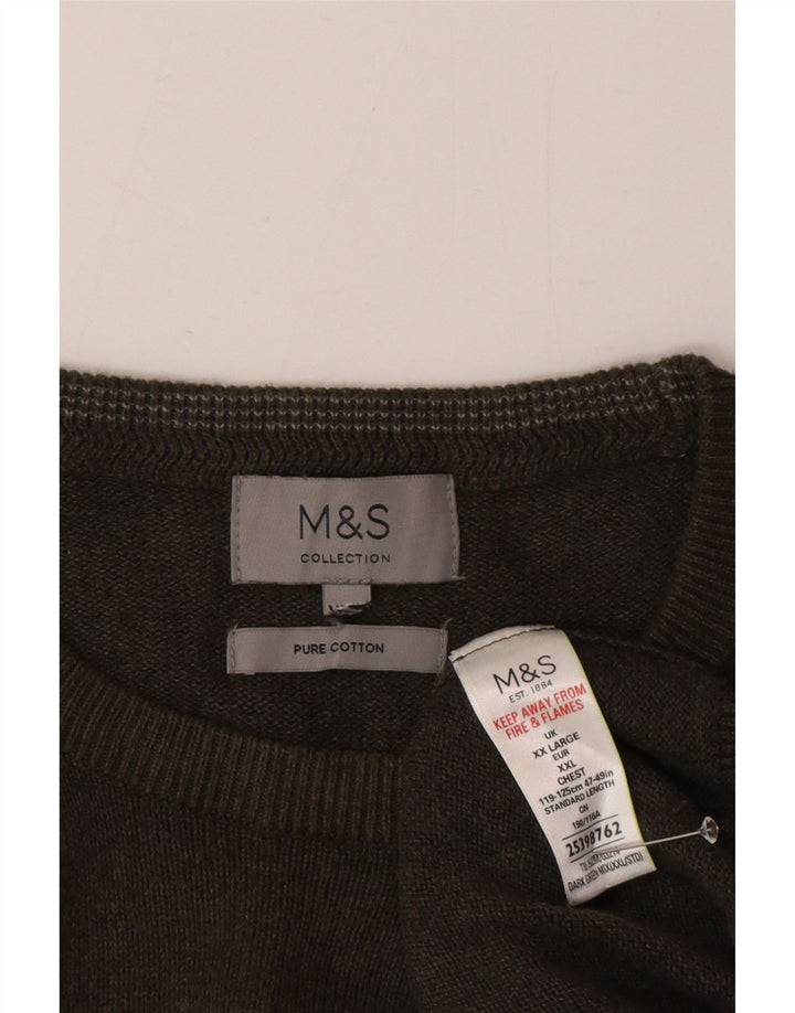 Maglione maglione girocollo da uomo Marks & Spencer 2XL cotone verde