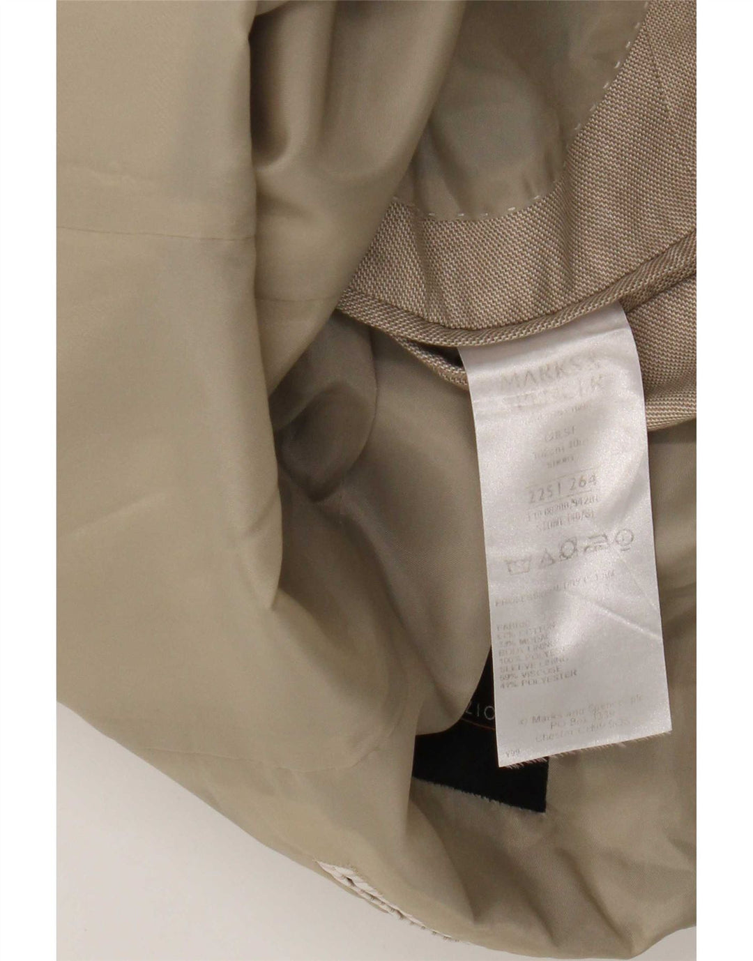 Giacca blazer a 2 bottoni da uomo Marks & Spencer UK 40 Cotone beige medio