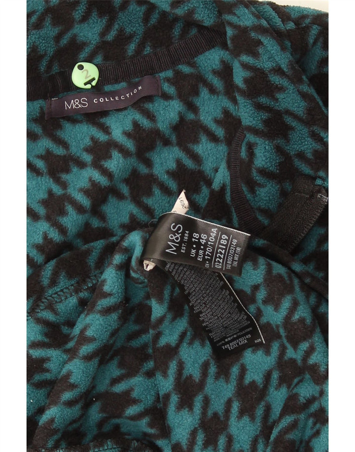 Giacca in pile da donna Marks & Spencer UK 18 XL pied de poule turchese