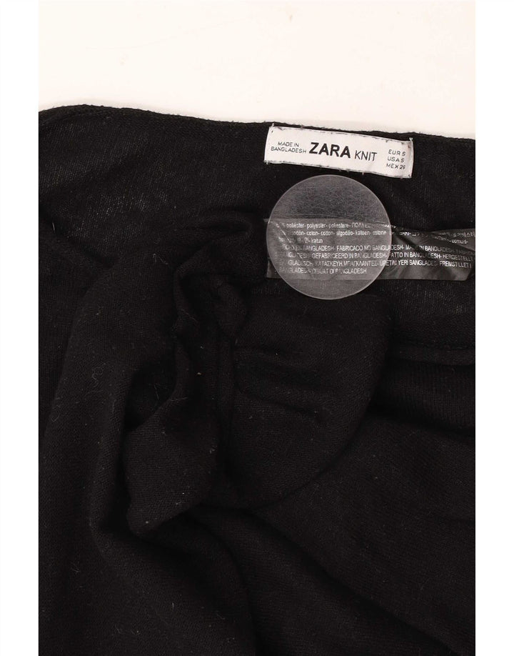 Maglione maglione oversize con scollo a barca da donna Zara UK 10 piccolo poliestere nero