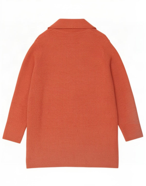 Maglione cardigan aperto lungo da donna Marks & Spencer UK 12 Arancione medio