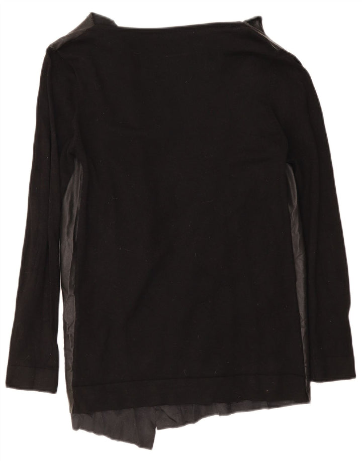 Maglione cardigan aperto da donna Zara UK 14 blocco colore nero medio