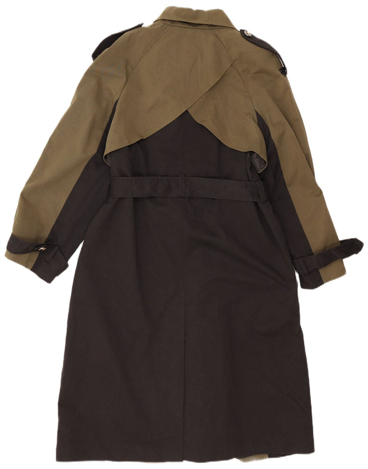 Trench oversize da donna Oasis UK 10 piccolo poliestere color block kaki