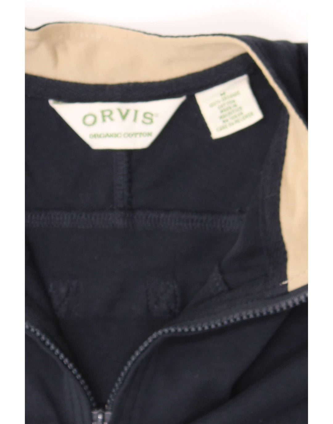T-shirt da uomo con zip 1/4 Orvis Top in cotone blu navy medio