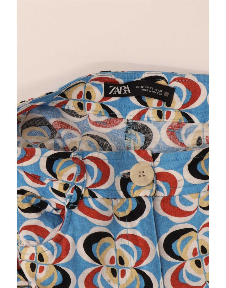Pantaloni casual da donna Zara con motivo astratto XS W24 L28 multicolore